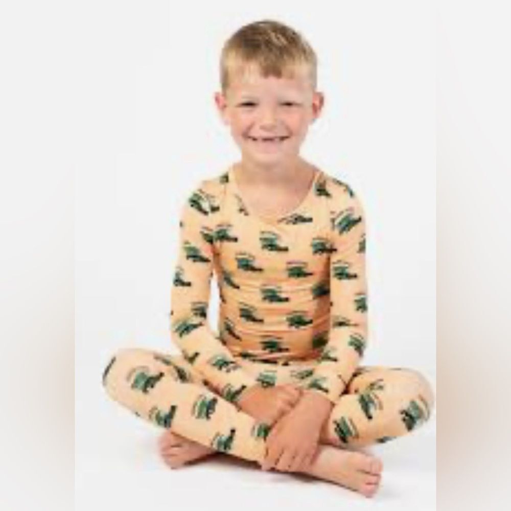 American Farm Company Combine Rider Bamboo Pajama Set Yellow Large NWT IN PKG